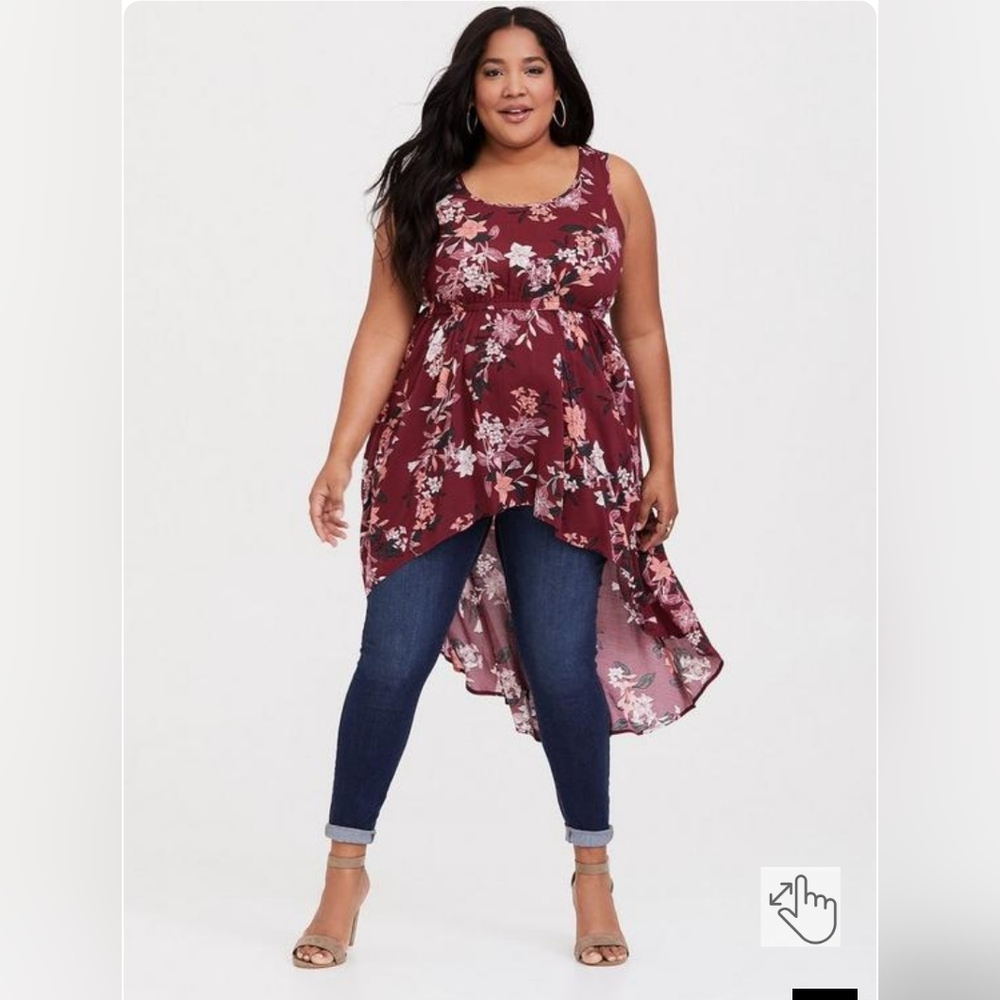 Babydoll Challis Hi-Low Tank